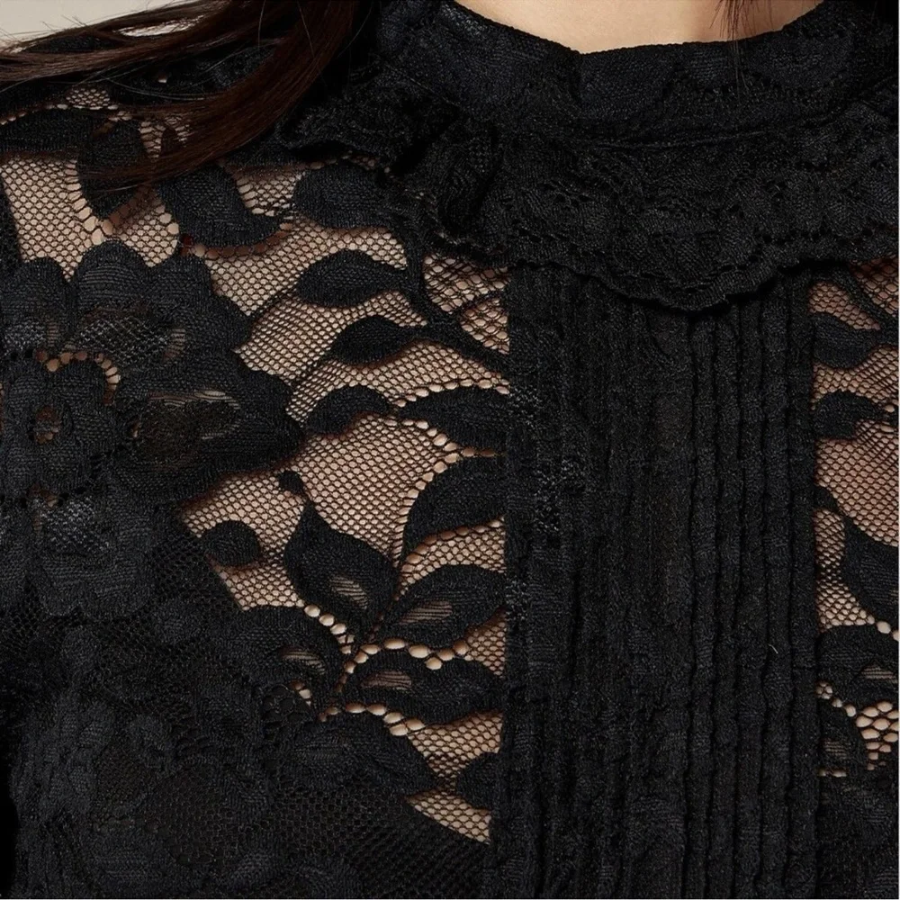 J Crew Black Lace L/S Blouse Cami 2p Set Size 10 $128 EUC Worn 1x KL